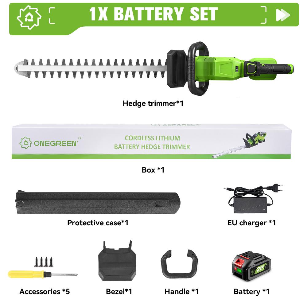 ONEGREEN 2000W Elektrische Heckenschere 180° Drehung Akku Landschaftsbau Heckenschneider Trimmer Gartengerät Für Makita Akku Stift
