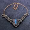Rainbow Calsilica Gemstone Handmade Copper Wire Wrap Jewelry Necklace 18" ET-4944