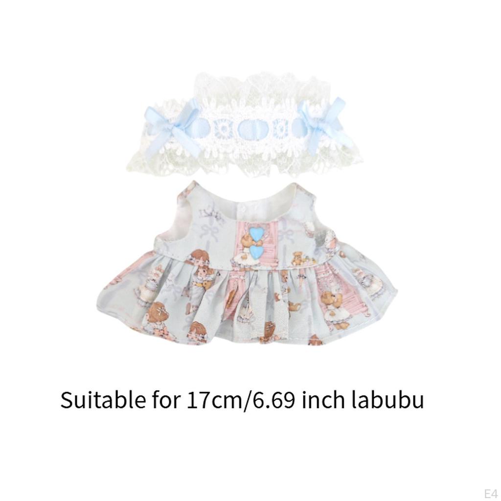 17cm Doll Dress Costumes Educational Stylish Soft Plush Accessories for Kids Birthday Gift