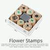 DIY Craft Wooden Stamp Set Butterfly Flower Themed Wood Rubber Stamp  Album Making