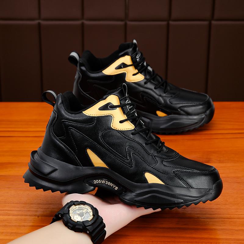 Large size 45 black men's shoes autumn 2024 new 46 dad shoes men's winter size 38 sports and leisure shoes men's