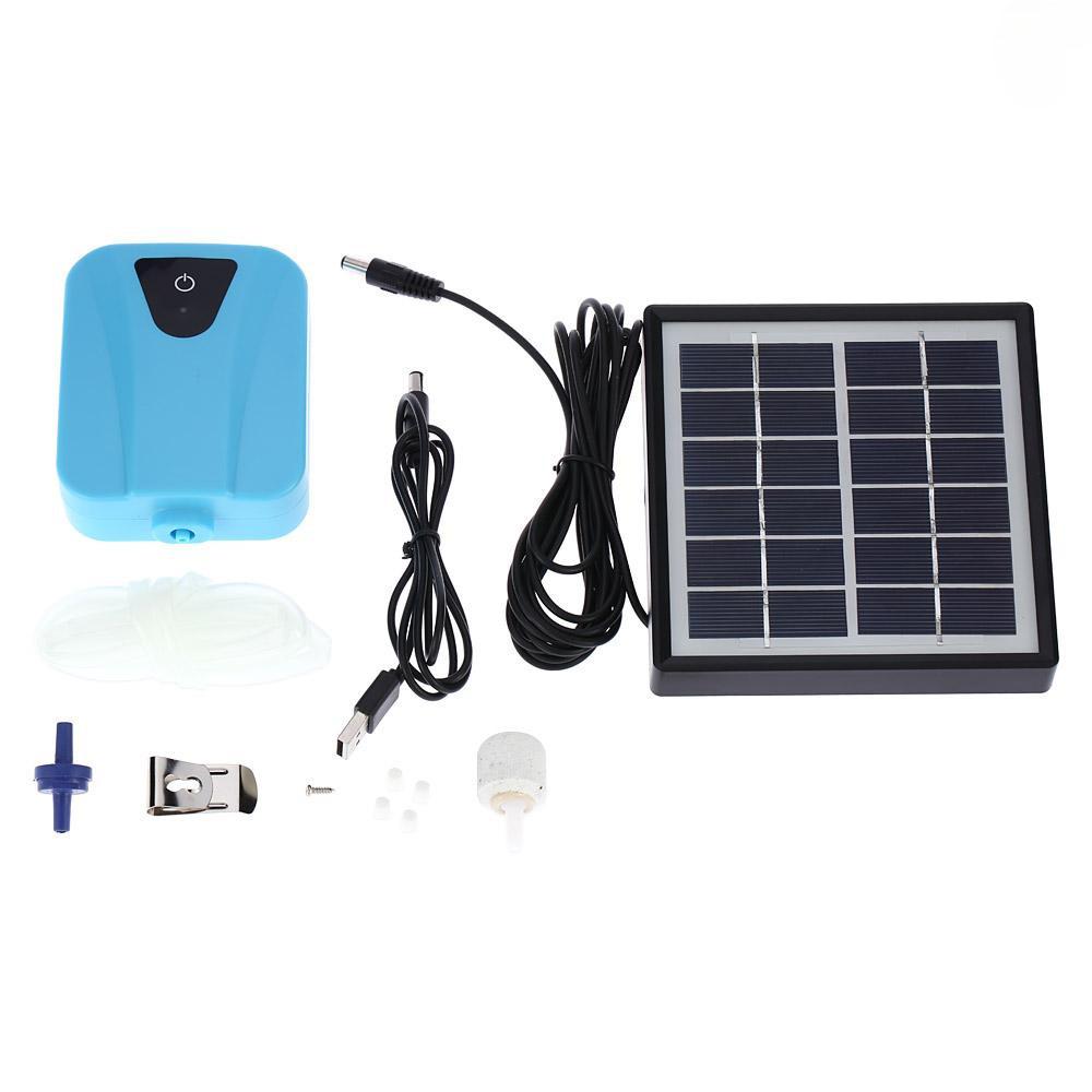 Aquarium Water Oxygen Pump Small Portable Pond Aerator ZOS Solar Powered/DC Charging Oxygenator