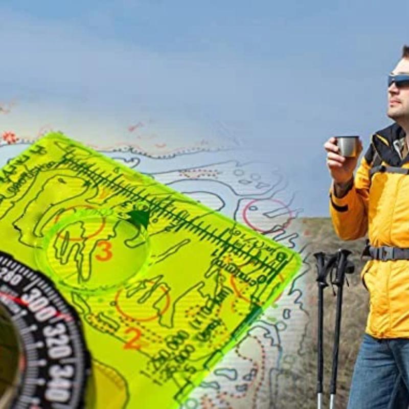 Outdoor Camping Directional Cross-country Race Hiking Special Compass Baseplate Ruler Map Scale Compass Night Boy Gift Tool