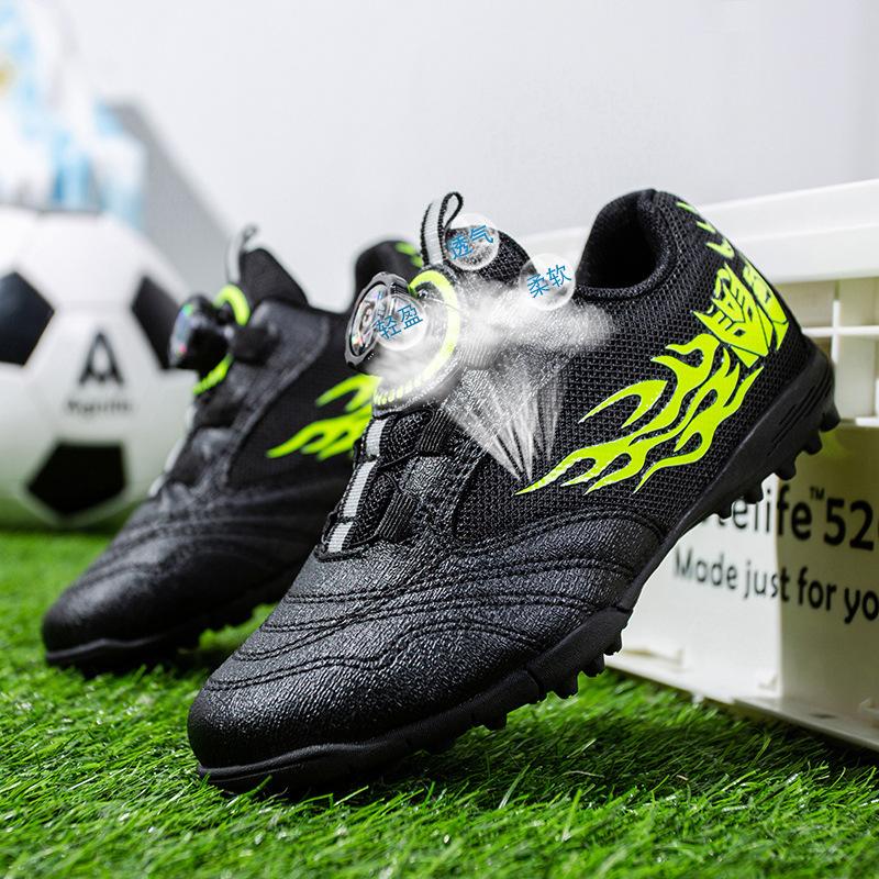 Children'S Football Shoes Swivel Buckle Lightweight Sneakers Boys And Girls Artificial Turf Game Training Sneakers
