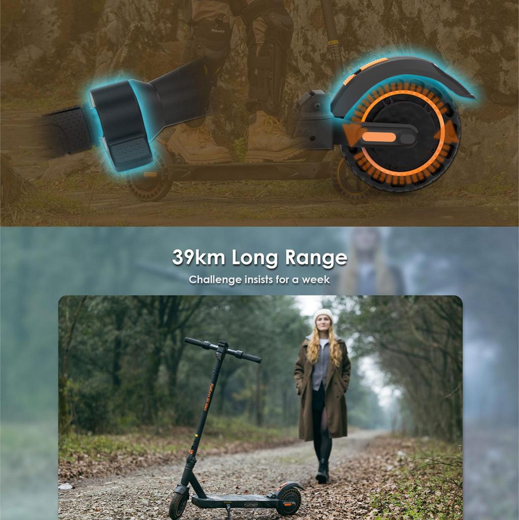 Electric Scooter Adult Kukirin S1 Max 8" 350W Motor Electric Scooter Foldable Top Speed 25Km/h 36V 10.4AH Range 39KM Load 100Kg