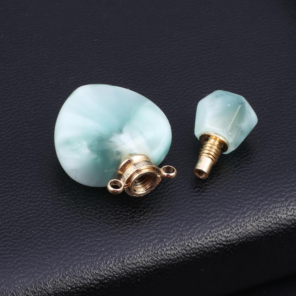 Perfume Bottle Pendant Natural Stone Amazonite Necklace Pendant For Jewelry Making Charms DIY Necklace Accessory