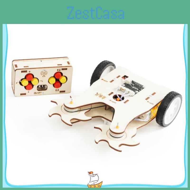 Wooden Remote Control Battle Tank With Sawtooth For Science Diy Kids