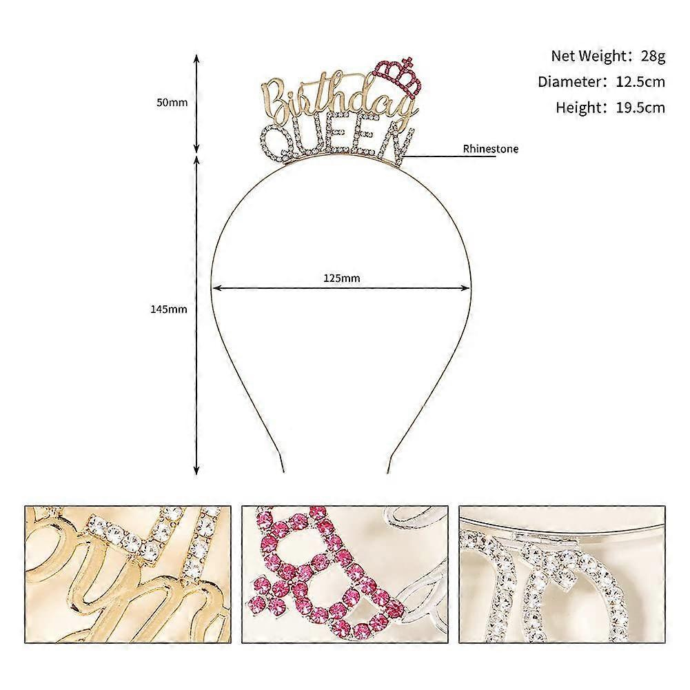 Birthday Crowns for Women, Birthday Queen Rhinestone Tiara, Happy Birthday Queen Headband, Birthday Crown for Girls Tiaras
