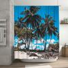 Beach Vibes Shower Curtain Blue Sky Palm Tree Design for Bathrooms Decorations Printed Fabric Size Customizable