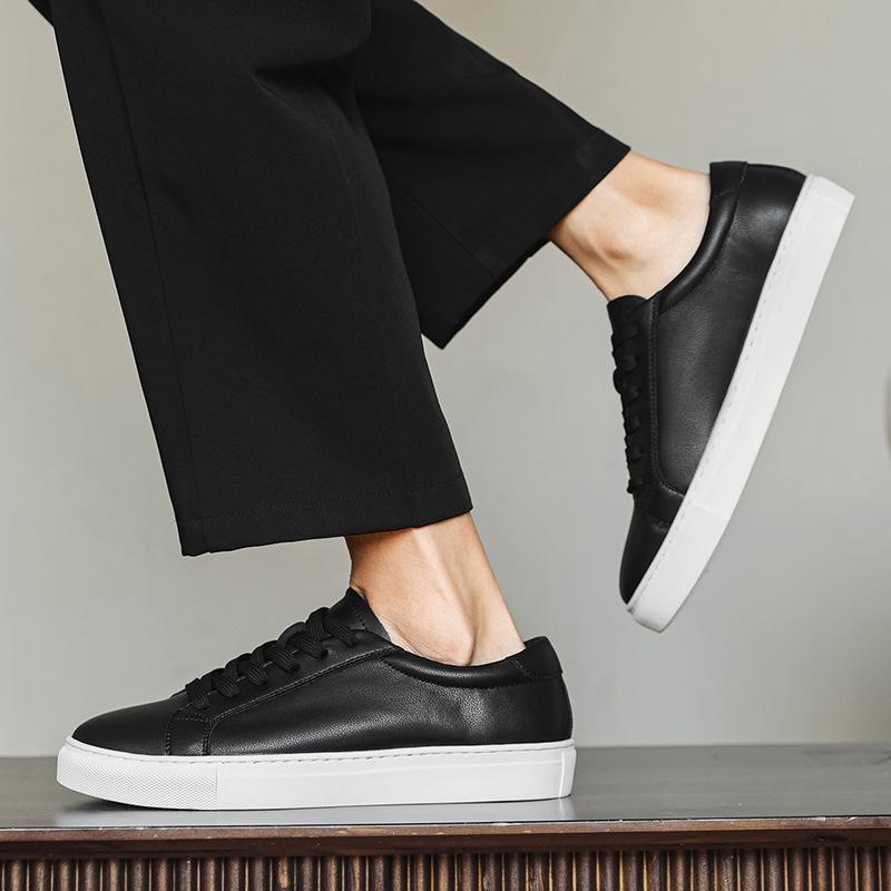 Extra large size men's shoes spring 2025 new trend board shoes British style color polishing casual shoes soft sole white shoes men