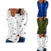 Women Casual Tunic Crew Neck Long Sleeve Star Print Tee Top Blouse For Daily Comfort And Style