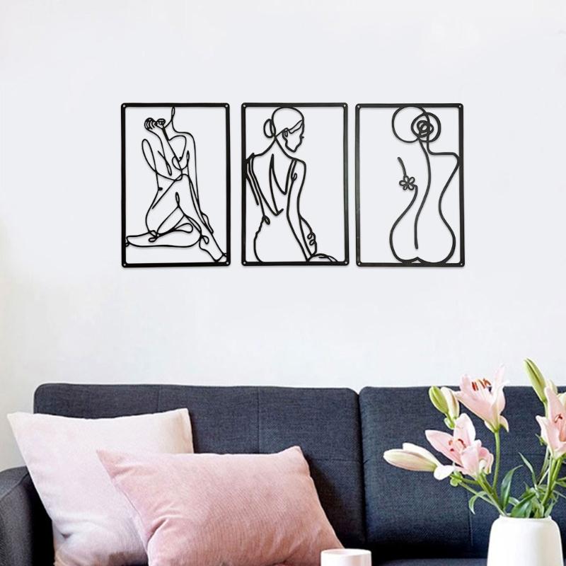 Abstract Women Portrait Metal Wall Art, Durable Wall Decor 3D Artwork Home Ornament Housewarmings Gift for Study Room