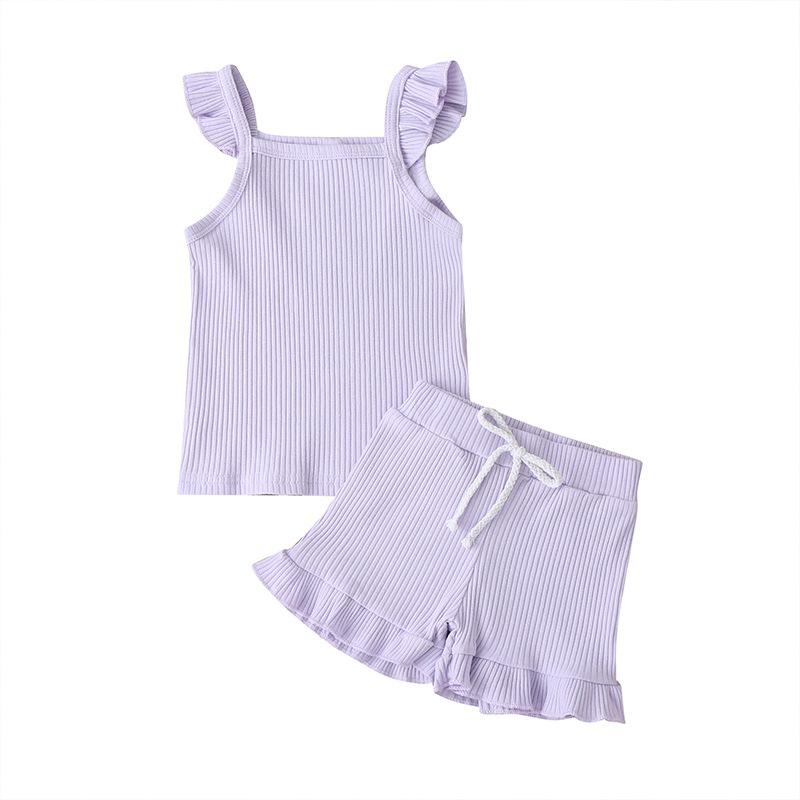 Buy Baby Summer Clothing 2PCS born Kids Baby Girl Clothes Ruffle Sleeve