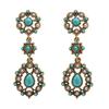 Green Water Drop Ethnic Style Tassel Earrings Bohemia Style Earrings Pendant  Summer Party