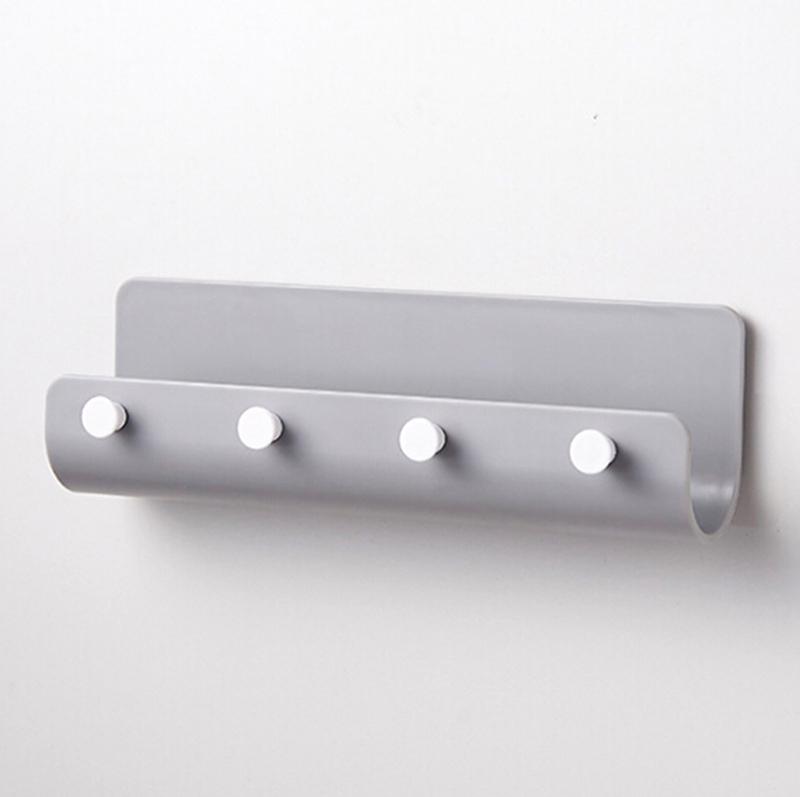 

Креативная вешалка для кухни, ванной, крючок, современный домашний держатель для ключей, настенный крючок, домашний органайзер серый
