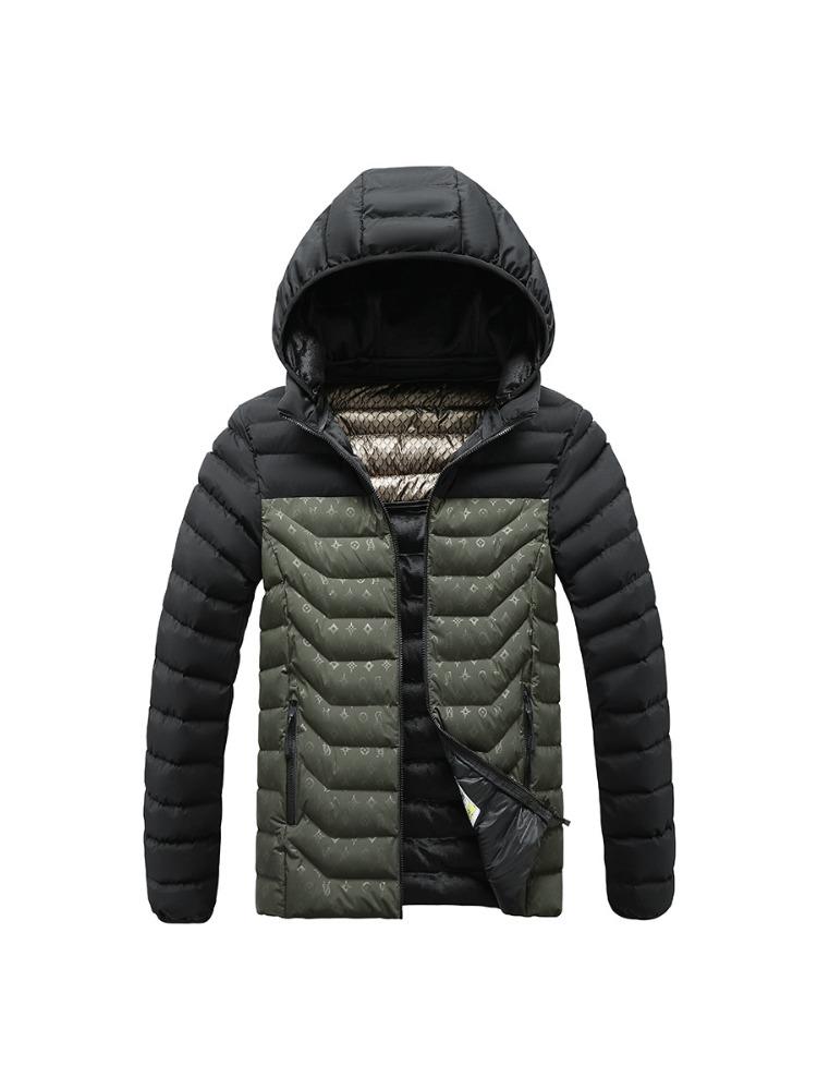 

Легкое хлопковое пальто Мужская зимняя мода Хит цвета Приталенный Съемный капюшон Утепленная Куртка с капюшоном Удобная и универсальная Мужская 4XL