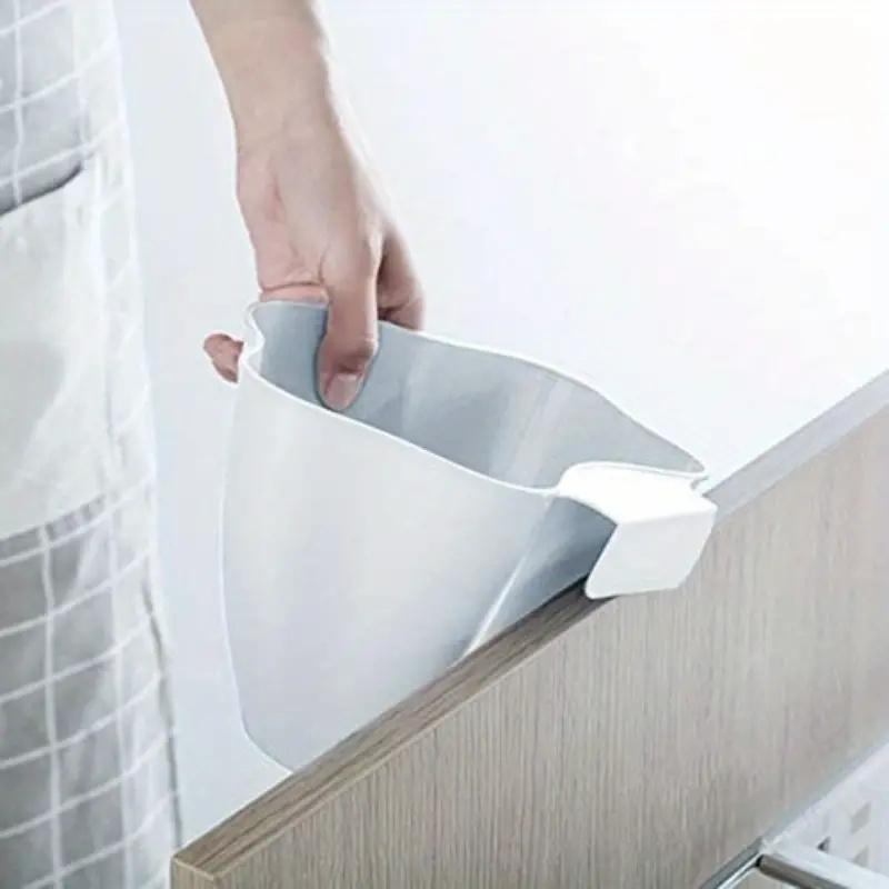 1pc Hanging Kitchen Waste Bin, Plastic Over Cabinet Garbage Bowl, 2L/0.52gal Trash Can For Food Scraps Collection, Space Saving,