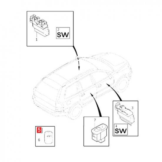 Door Glass Lifter Control Power Window Switch Button for Volvo S60 2001-2009