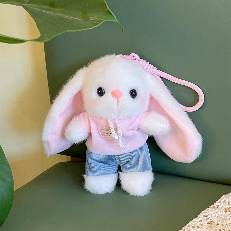 Plush Bunny Keychain With Lace Hoodie For Girls And Kids Gift