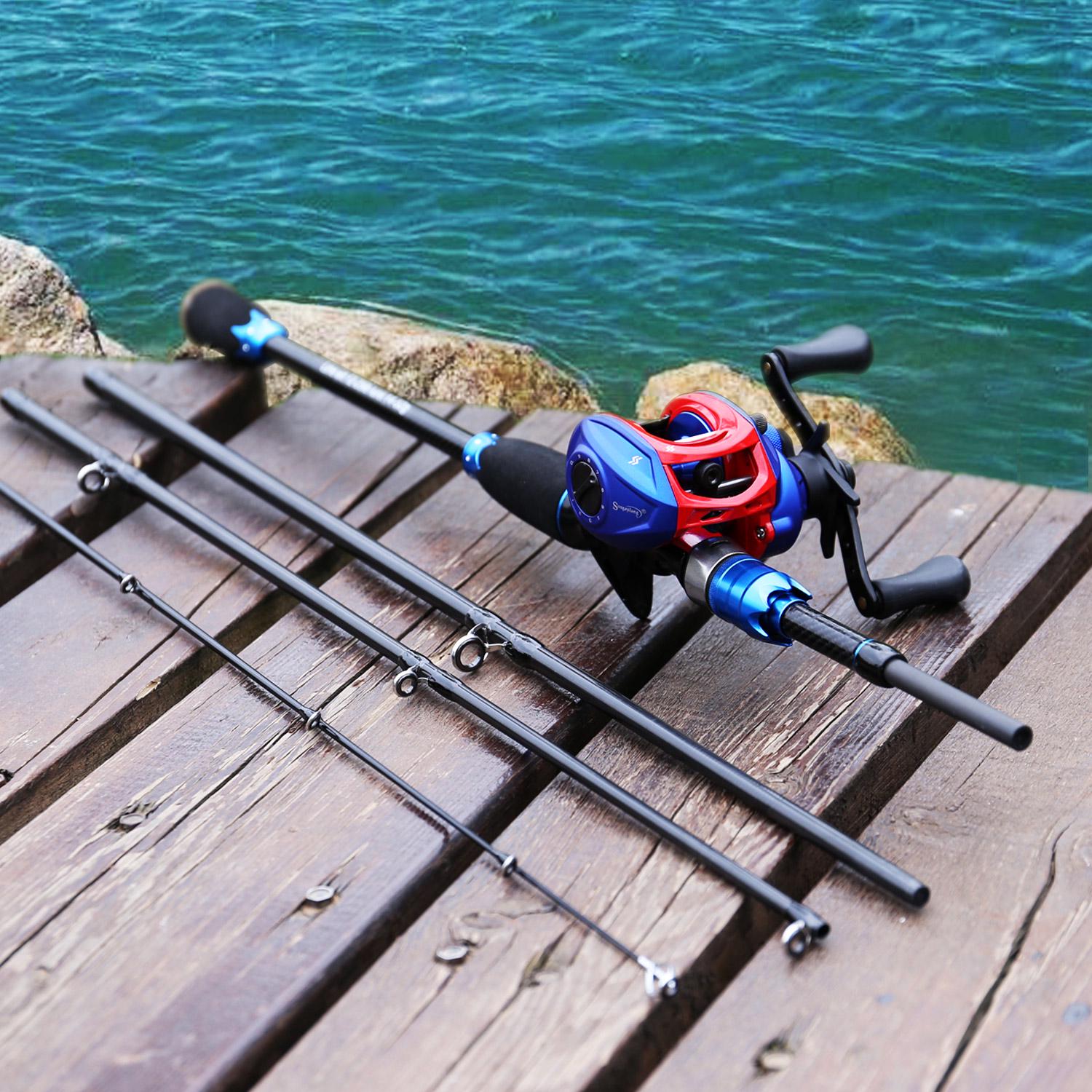 

Комбинированные удочки и катушки Удилище 1,8 м/2,1 м с катушкой 13+1BB Спорт на открытом воздухе Путешествия Рыбалка Rod1.8m&Left handle