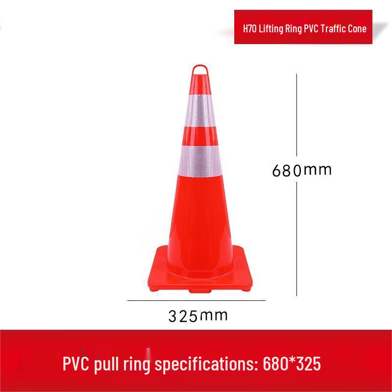 PVC Traffic Warning Cone with Lifting Ring 68x32.5cm