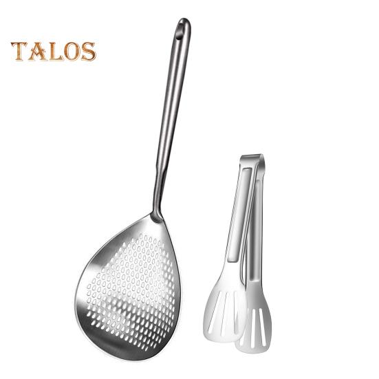 

Шумовка из нержавеющей стали и зажим для пасты, шумовка, дуршлаг, многоцелевой кухонный инструмент для сервировки, процеживания A