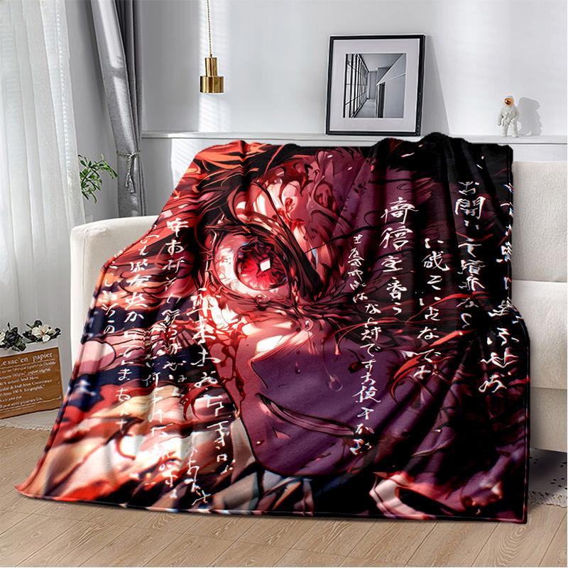 30 Style Demon S-Slayer Cartoon  Kamado Nezuko Anime Blanket,Soft Throw Blanket for Home Bedroom Bed Sofa Travel Office Kids