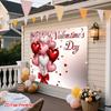 2D Valentine's Day Wedding Anniversary Backdrop, Love Heart Banner Decoration