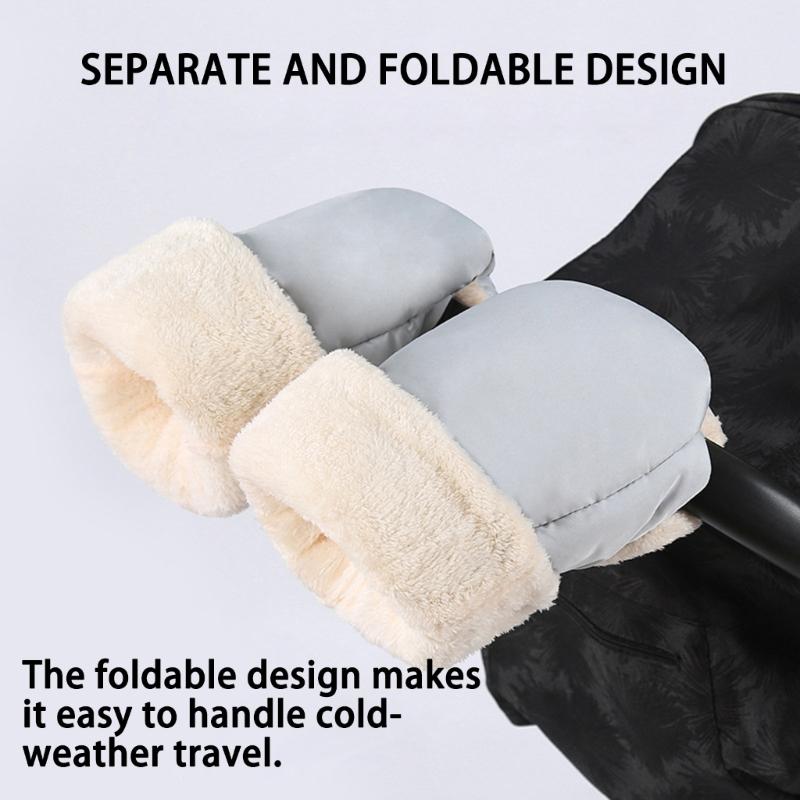 Waterproof Windproof Push Chair Gloves Strollers Hand Muff With Soft Fleece Lining For Pram
