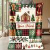 Kerst Gepersonaliseerde Naam Bedrukte Flanellen Deken Warm Comfort Bedkleed Huisdecoratie Feestelijk Cadeau