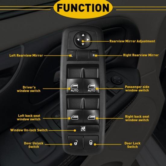 Master Power Window Switch For 2012- DODGE GRAND CARAVAN SE SXT 68110871AA V