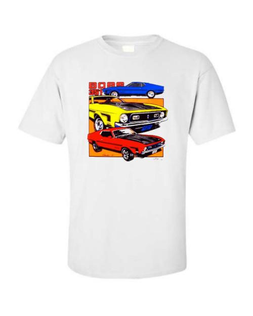 High Performance 1971 Ford Boss 351 Mustang T-shirt Single Or Double Print