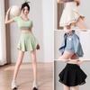 Women's Quick-Dry Tennis Skirt - Anti-Exposure, Tulip Design, for Running, Badminton, Fitness - Summer 2025 Collection