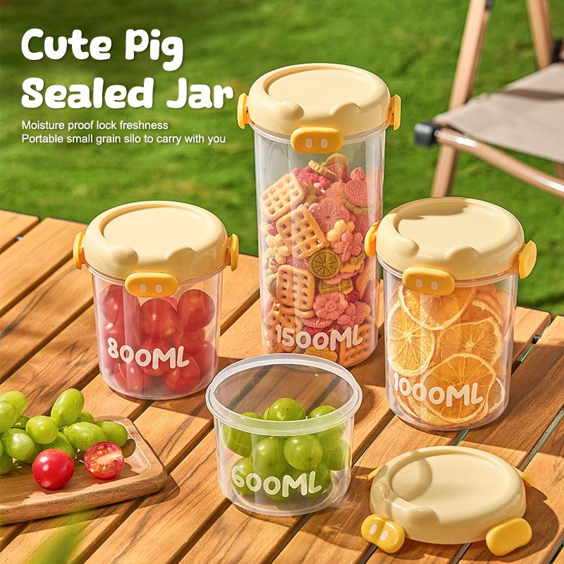 1Pcs Transparent Plastic Spice Jars With Plastic Cartoon Lid Airtight Spice Containers Empty Seasoning Jars For Spice Salt Sugar