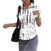 Damen Slim Fit Kurzarm Hemd mit Knöpfen und Kragen Sommerlich Lässig Büro Bluse Taillierter Schnitt Leichter Stoff