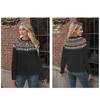 Höst Vinter Vintage Dam Stickad Tröja Patchwork Slim Dam Pullover