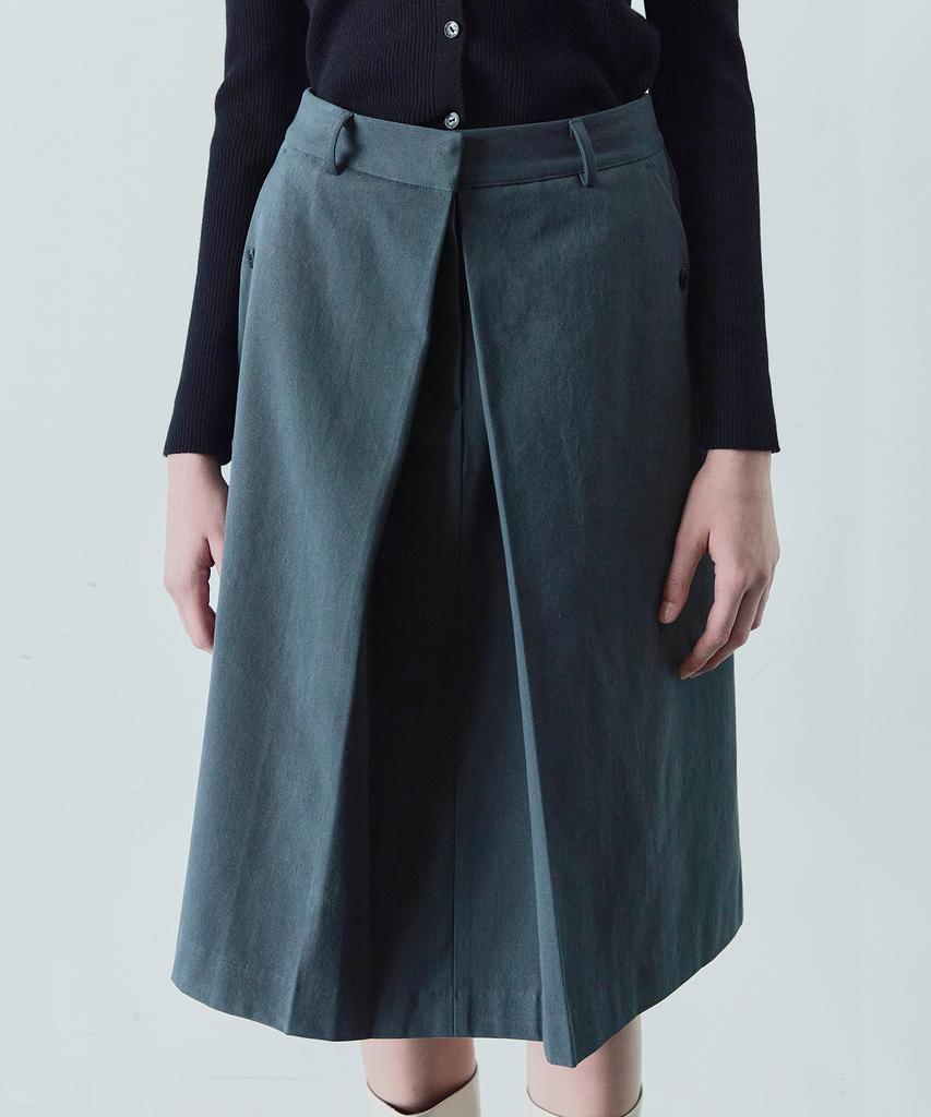 Ihr Front Tuck Midi Skirt / Charcoal
