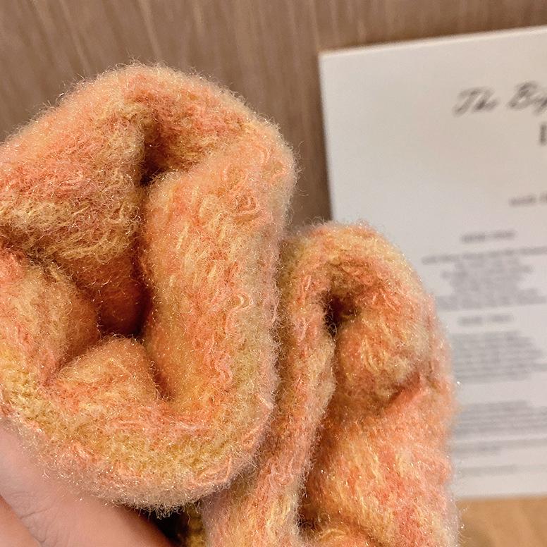 Warm Winter Gloves for Women Korean Couple Touch Screen Five Pointer Knitted Men Riding Bicycle Plus Velvet Student Thickened Cute Jacquard