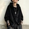 Women's Hooded Cape- Casual Jacket with Asymmetric Cross Hem for Everyday Wear
