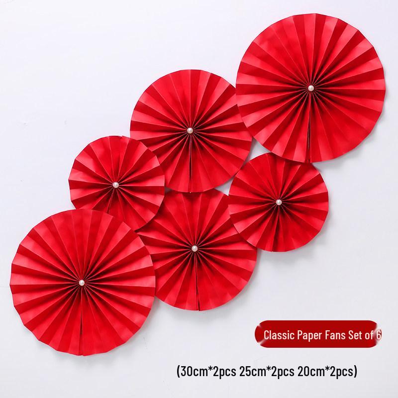 Double Happiness Retro Pearl Flower Wedding Wall Decoration Set