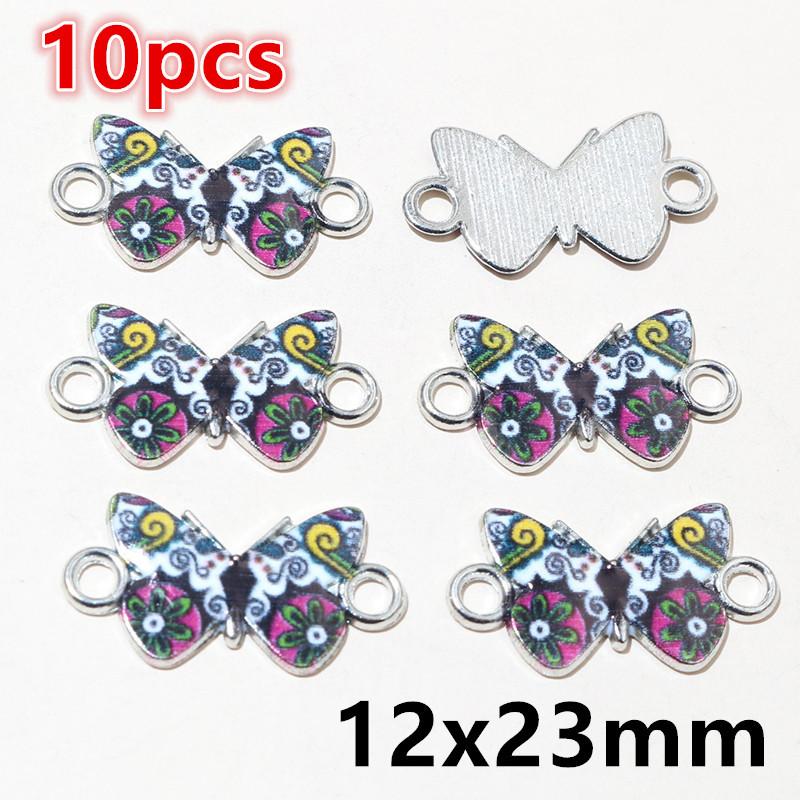 10-20pcs Enamel Butterfly Charms Pendants DIY Jewelry Making Connector Accessories for Earrings Necklace Bracelet Findings