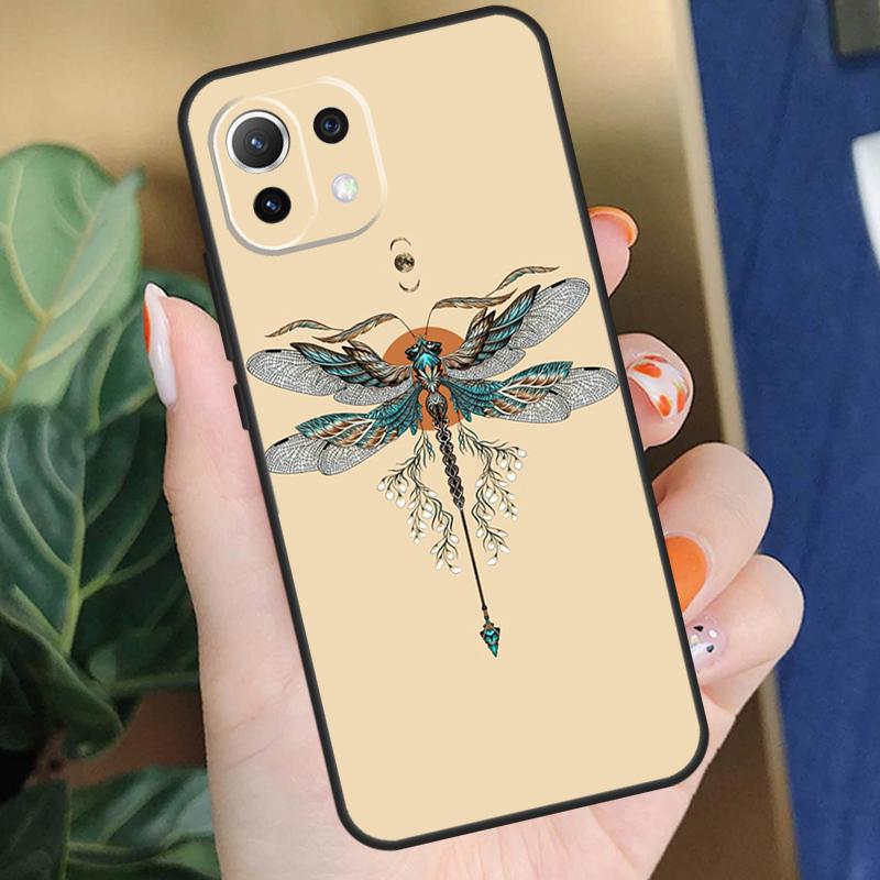 Luxury Dragonfly Case For Xiaomi 15 14 Ultra 13T 14T 15T Pro 17 Pro Max POCO X7 X5 X6 F5 F6 F7 F8 Pro Coque
