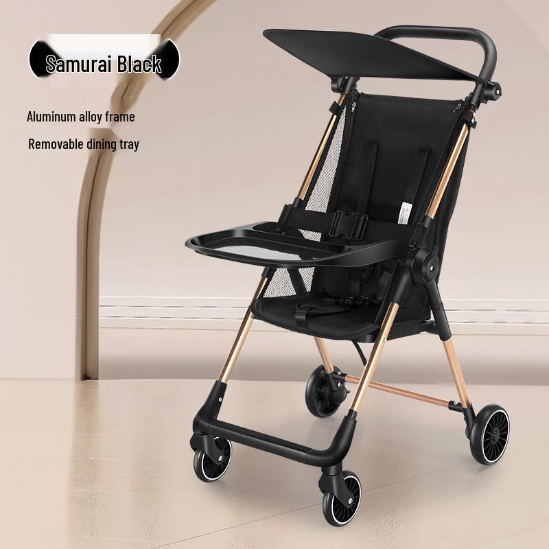 Lightweight High Landscape Baby Stroller with Tray | One-Button Fold & Portable Design