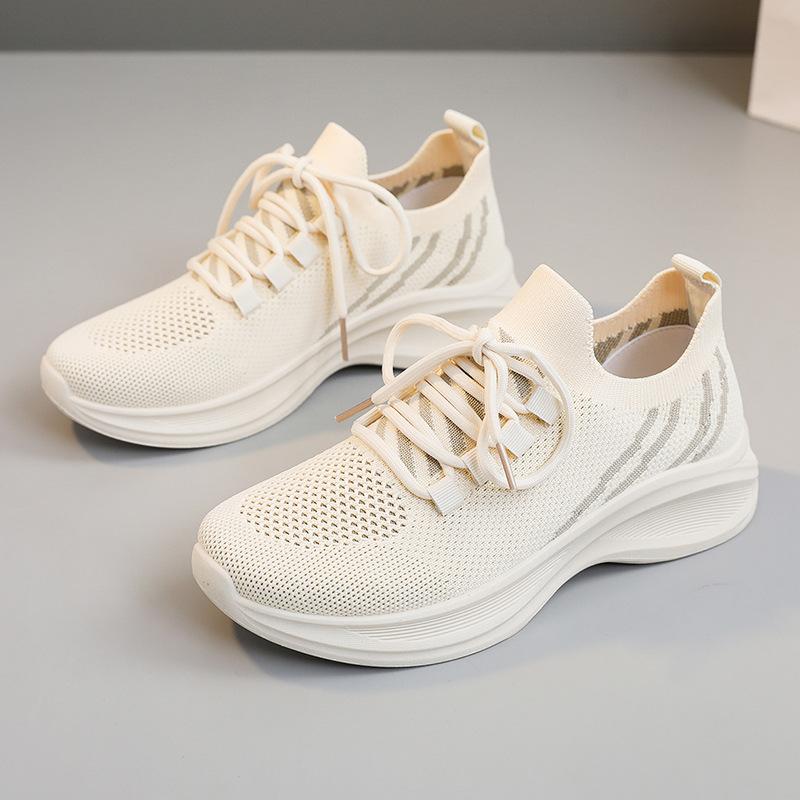 

[Customized] BR130 new mesh shoes women s 2025 spring and summer breathable mesh sports shoes casual women s shoes with thick soles 40