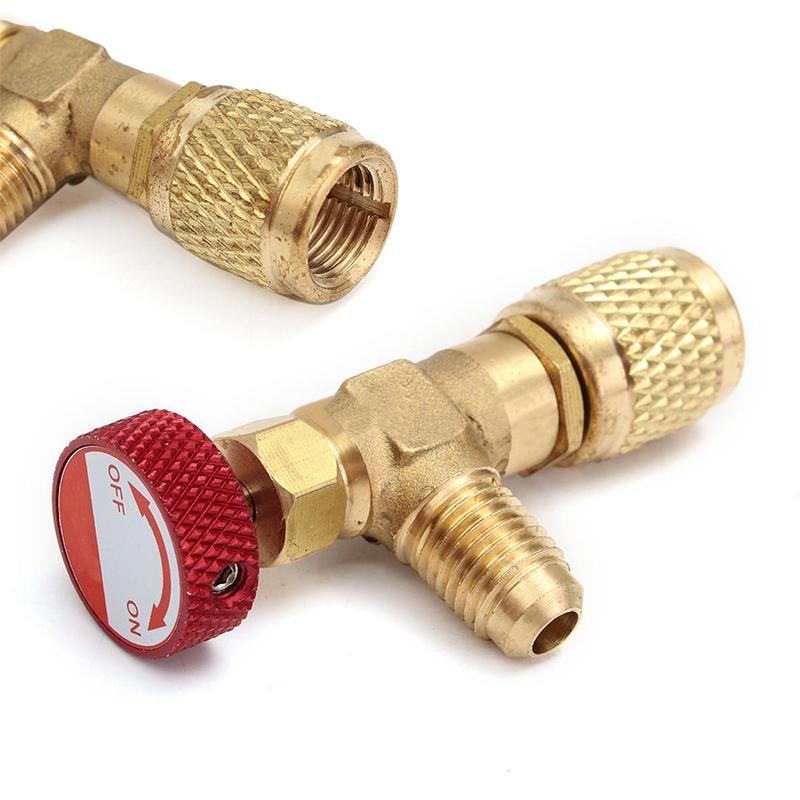 R410A Copper Flow Control Valve for Refrigerant Charging Hose Red Knob