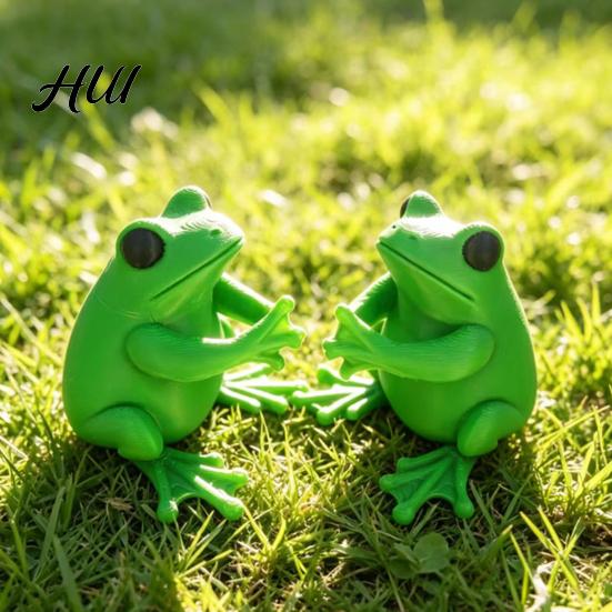 Unique Pen Stand 3D Printed Cute Frog Holder, Bright Green with Pen-Grabbing Structure, Holder Anti-Slip Desktop Organizer for Pens & Makeup Brushes,