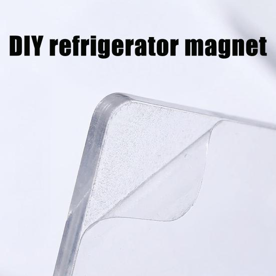5/15/50 Sets Doe-het-zelf Acryl Koelkastmagneet Kit, Vierkant Rechthoek Rond Acryl Koelkastmagneet Decor Knutselwerk, Helder Acryl Foto Magneet met Lijm