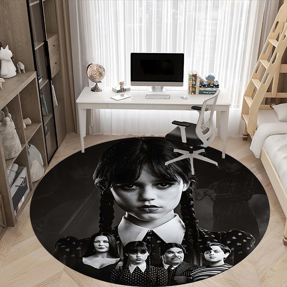1pc Wednesday Addams Chair Carpet for Office - Indoor Non-Slip Washable Polyester Fiber Carpet, Soft Comfortable Mat For Office Yy250928024
