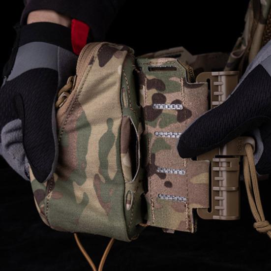 Outdoor Tactical Bag with Elastic Band Hunting Camping Hiking Tactical Gear Flashlight Accessories Storage Bag Multi-purpose Zipper Pouch