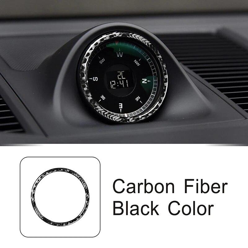 

Автомобильные аксессуары для Porsche Macan 2014-2017, секундомер из углеродного волокна, кольцевая рамка, наклейка, внутренние наклейки углеродного волокна черного